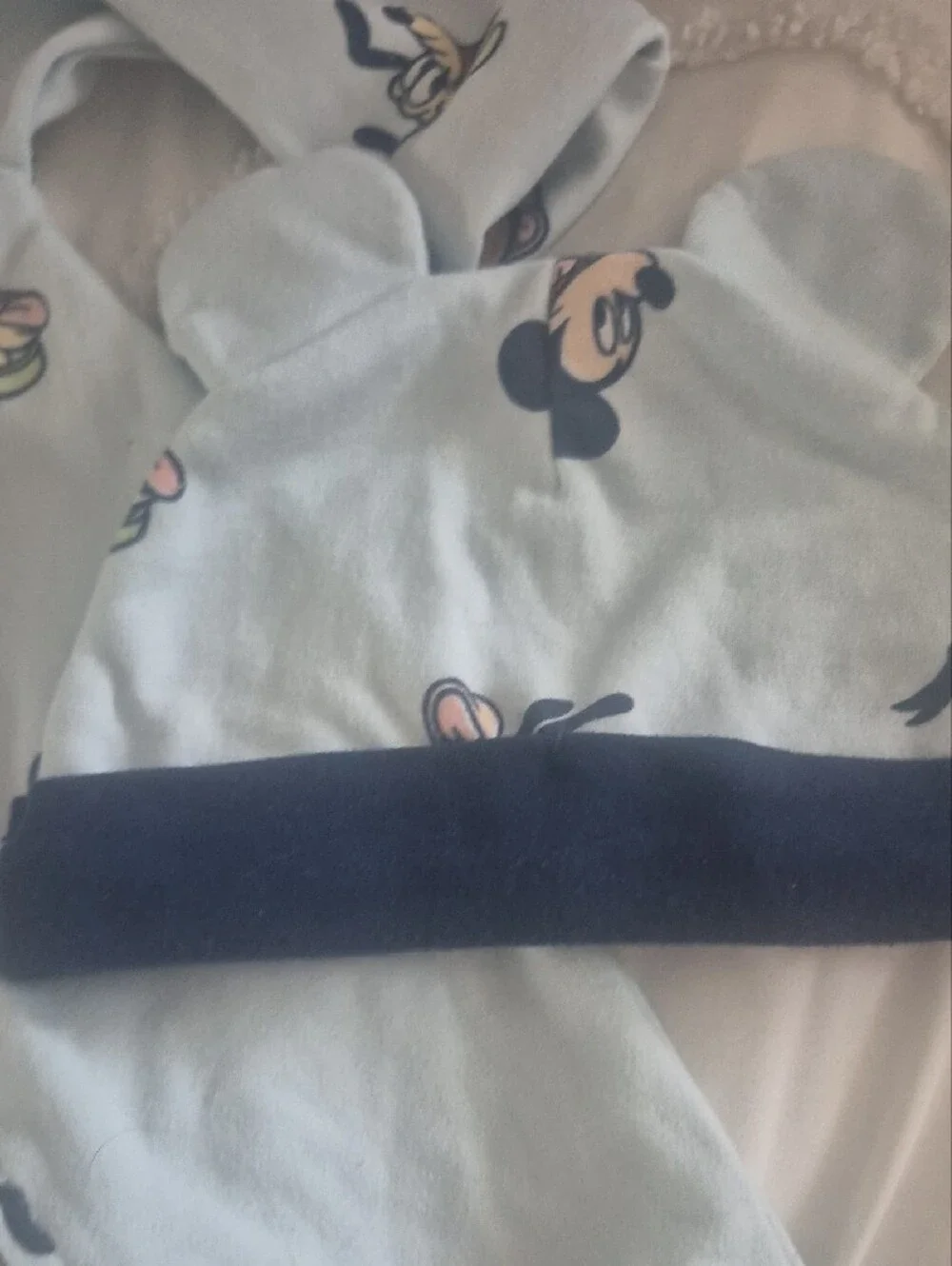 Disney Light Blue Mickey Mouse Footed One-Piece